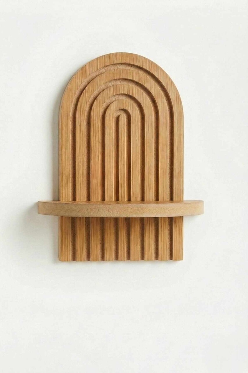 Raft de perete, Hanah Home, Artmtkwll1, 20x35x13 cm, Stejar - view 6