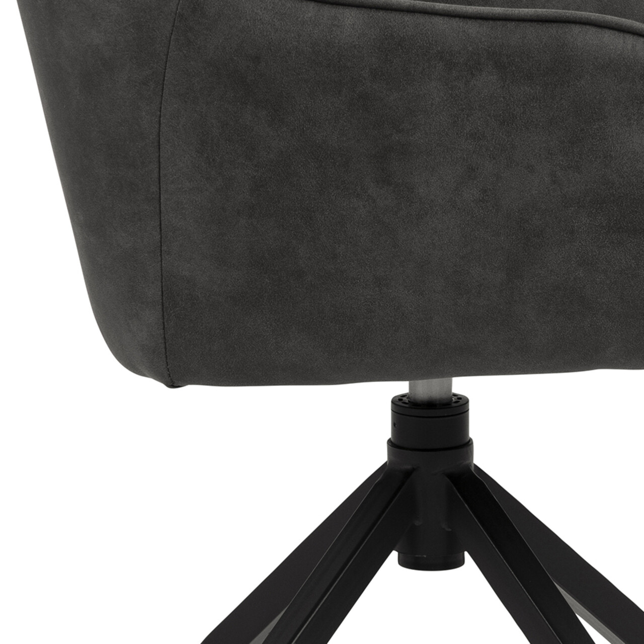 Scaun Brenda, Actona, 58x54.5x84.5 cm, rotativ, poliester/otel, antracit - view 7