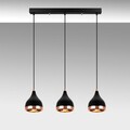 Lustra, Yildo - 7041, Opviq, 65 x 14 x 31-111 cm, 3 x E27, 40W, negru/cupru