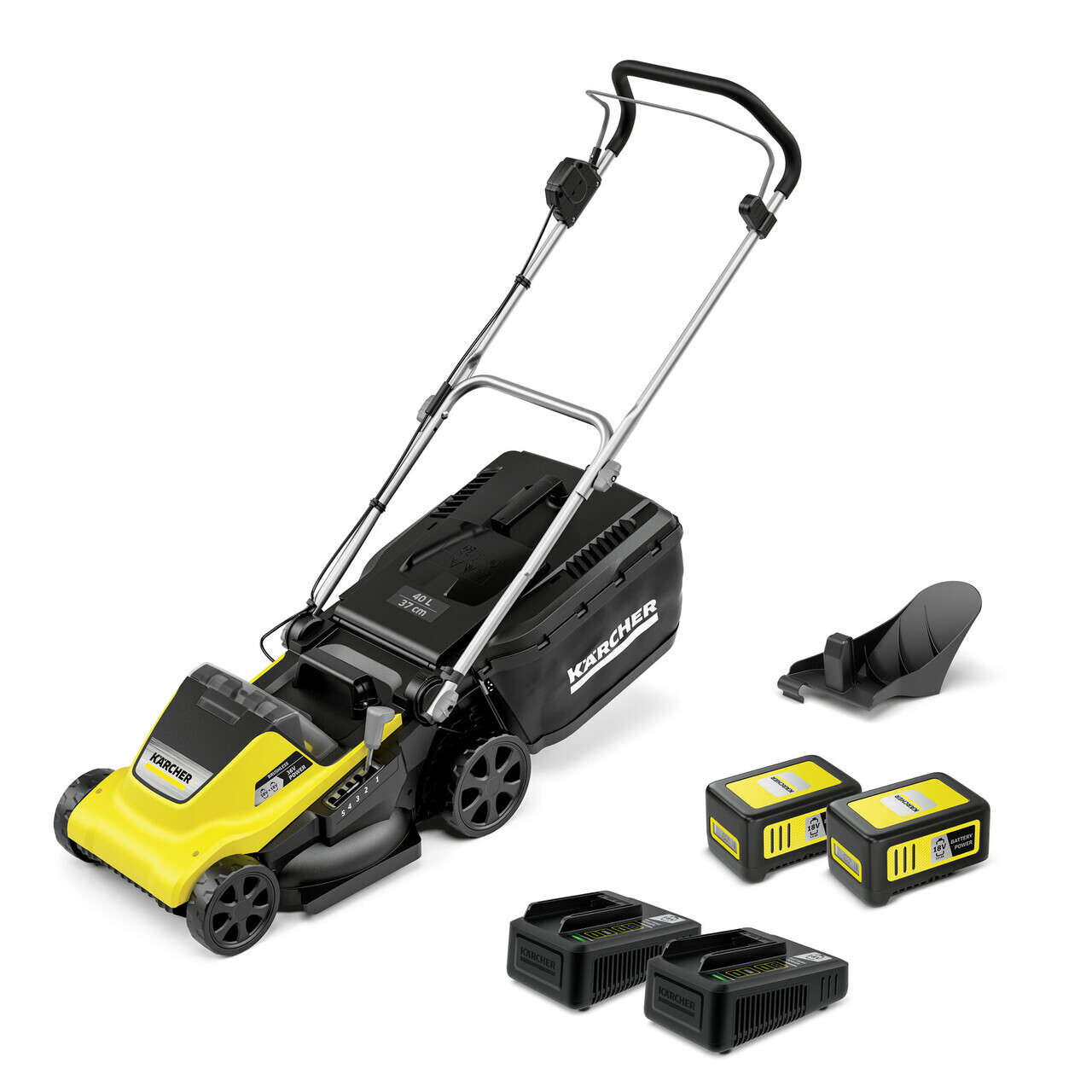 Masina de tuns iarba cu acumulator LMO 4-18 Dual Battery Set, Karcher, galben/negru