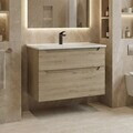 Dulap de baie cu chiuvetă, Hanah Home, Messina 85 v2, Stejar