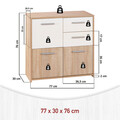 Comoda Eboli, Inter Link, 77x30x76 cm, PAL, sonoma/alb