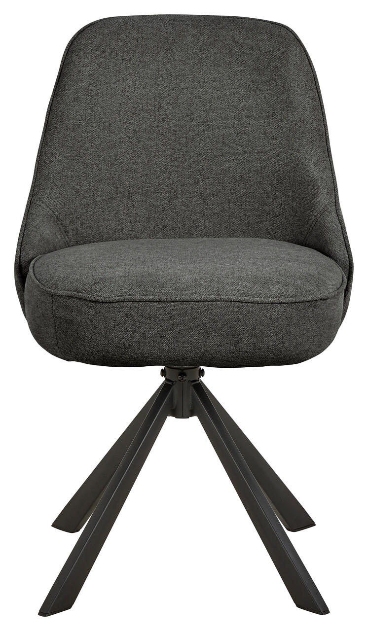 Scaun Carlton, Actona, 52x56x83.5 cm, rotativ, poliester/otel, gri inchis - view 9