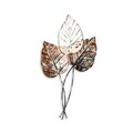 Decoratiune de perete, Fall 1, Metal, Dimensiune: 45 x 85 cm, Maro / Negru