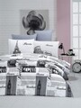 Lenjerie de pat dubla, Victoria, City 121VCT22289, 3 piese, bumbac ranforce, multicolor