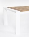 Masa extensibila pentru gradina/terasa Cameron, Bizzotto, 253 - 319 - 384 x 110 x 75 cm, aluminiu/lemn de tec, alb/natural