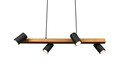 Lustra Marley, TRIO, 80x20x150 cm, 35W, 4x GU10, metal, negru mat/natur