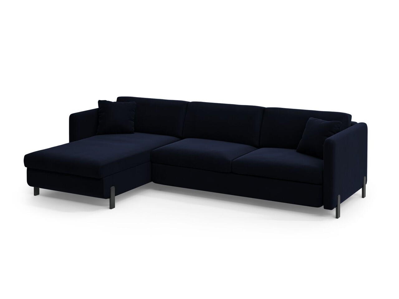 Coltar extensibil stanga 4 locuri, Gloria, Micadoni Home, 266x170x88 cm, catifea, albastru regal — imaginea 5