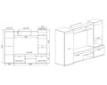 Mobilier living, Bedora, City 9038, 230 x 53 x 185.5 cm, PAL, sonoma/alb