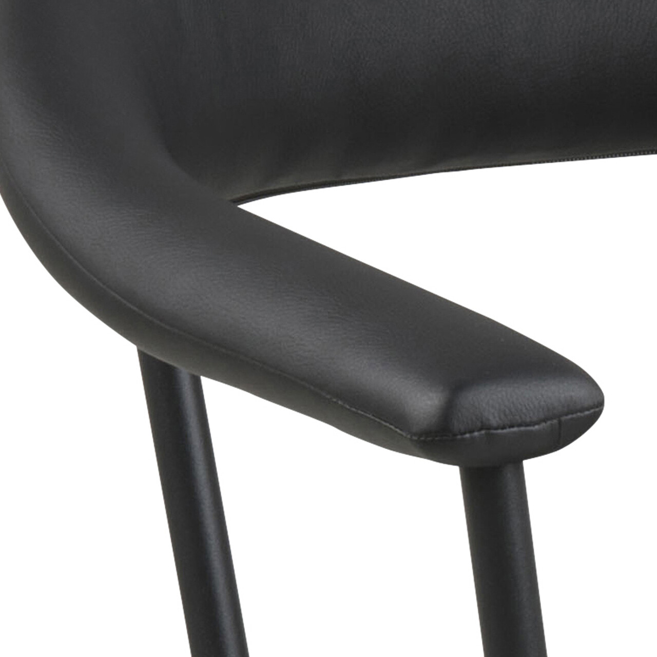 Scaun Ava, Actona, 56x52.5x77.5 cm, piele ecologica/otel, negru - view 2