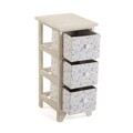 Organizator baie cu 3 cosuri Lili Flowers, Versa, 30 x 25 x 56 cm, MDF