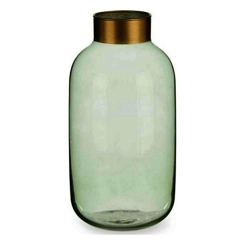 Vaza Smooth, Gift Decor, Ø14.5 x 29.5 cm, sticla, auriu/verde