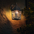 Lampa de gradina Volturno, TRIO, 34x20x14.5 cm, 60W, 1x E27, aluminiu turnat/sticla, maro rustic