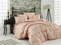 Lenjerie de pat dubla Benita Salmon, Hobby, 4 piese, 240 x 260 cm, 100% bumbac ranforce, somon