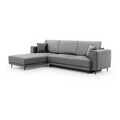 Coltar extensibil stanga 4 locuri ELTAP, LT-04NU, Dalia, 289x190x95 cm, lemn/poliester, gri