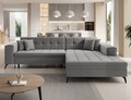 Coltar extensibil dreapta 4 locuri ELTAP, Sol-31, Solange, 292x196x84 cm, lemn/poliester, gri deschis