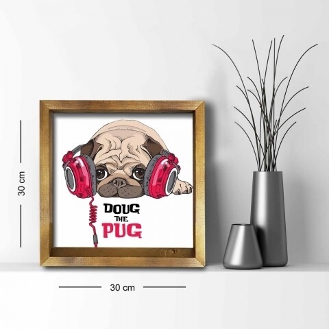 Tablou decorativ, Alpha Wall, Pug, 30×30 cm 30x30