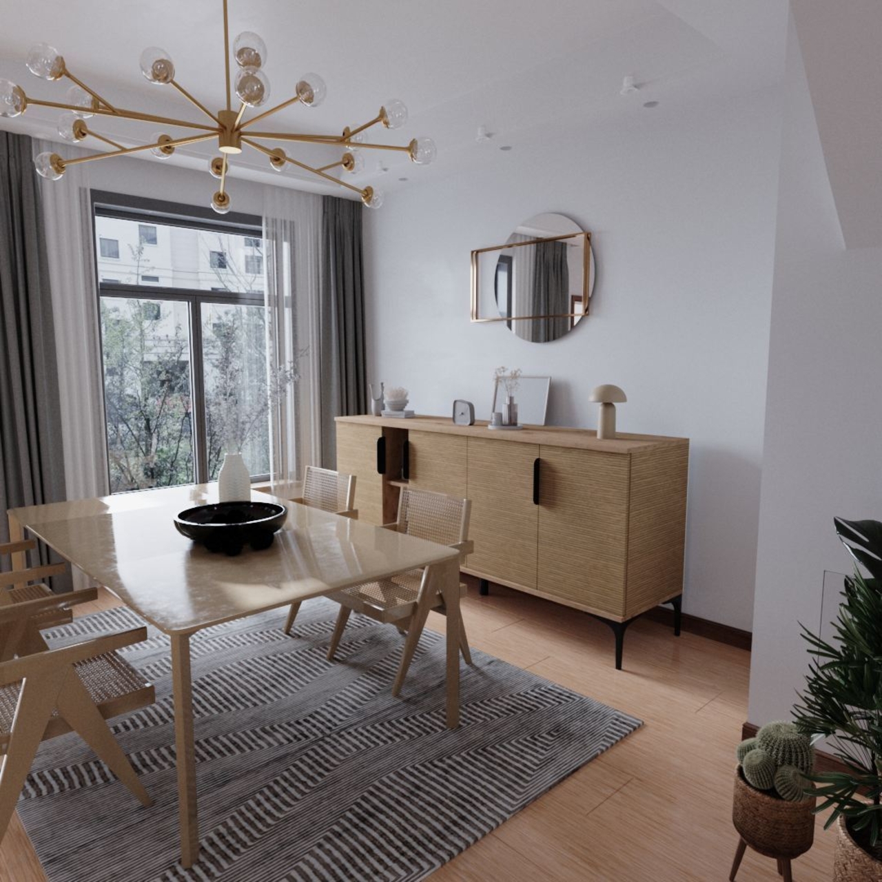 Consola, Hanah Home, Tarz, 180x79x40 cm, Stejar - view 4