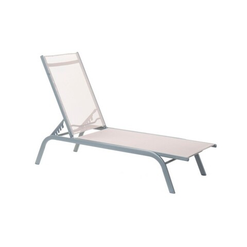 Sezlong rabatabil, dkd home, 191 x 58 x 98 cm, aluminiu/pvc, gri