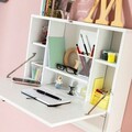Birou pliabil de perete Wadesk, InnovaGoods, 60 x 50 x 50 cm, PAL melaminat, alb