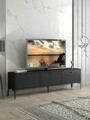 Comoda TV, Wood'n Love, Etna, 160 x 30 x 49 cm, pal/metal, negru