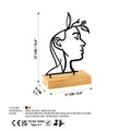 Decoratiune, Amore, 27x8x17 cm, Metal, Lemn/Negru