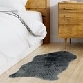 Covoras imitatie de blana, TX9011, 60x90 cm, poliester, gri inchis