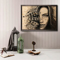 Tablou decorativ, Indıan Woman XL, Lemn, Lemn, Multicolor