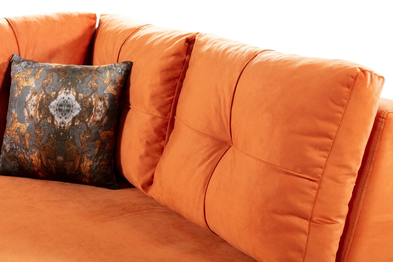 Coltar dreapta Cinar, Pandia Home, 195x87x75 cm, lemn, portocaliu
