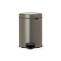 Cos de gunoi cu pedala, Brabantia, NewIcon Platinum, 5 L, 27.2x20.5x29.1 cm, otel, gri inchis