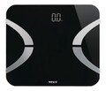 Cantar de baie LED, Wenko, 30x26x2.1 cm, sticla/ABS, negru/gri