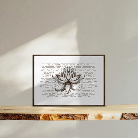 Tablou decorativ, td121, lemn, desenat manual, natural