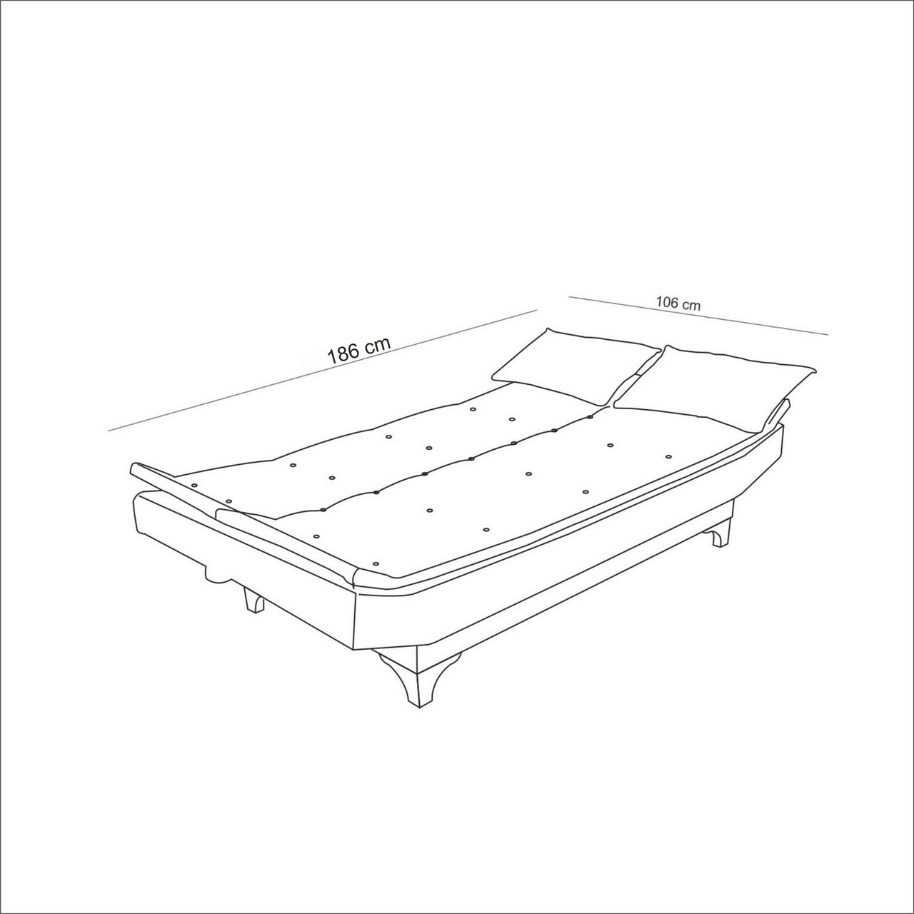 Canapea Extensibila Cu 3 Locuri, Unique Design, 867UNQ1645, Lemn De Fag, Antracit