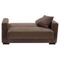 Canapea extensibila 2 locuri Vox, Pakoworld, 148x77x80 cm, catifea/lemn de plop, bej/mocha