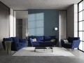Canapea, Verveine, Mazzini Sofas, 3 locuri, 212x95x96 cm, catifea, albastru regal