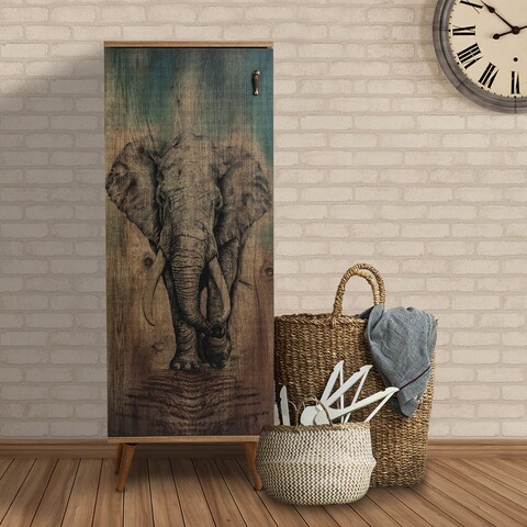 Bufet just home fil, violet, 50x38x136 cm, multicolor