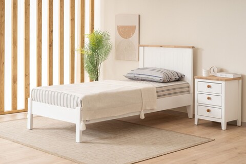 Pat de o persoană, Alfa Design, Blınk Modern Country, Stejar alb