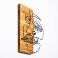 Decoratiune de perete, Alexix, 50% lemn/50% metal, Dimensiune: 34 x 3 x 50 cm, Negru / Nuc deschis