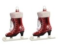 Set 2 globuri Skate, Decoris, 4x9.5x11.5 cm, sticla, rosu lucios