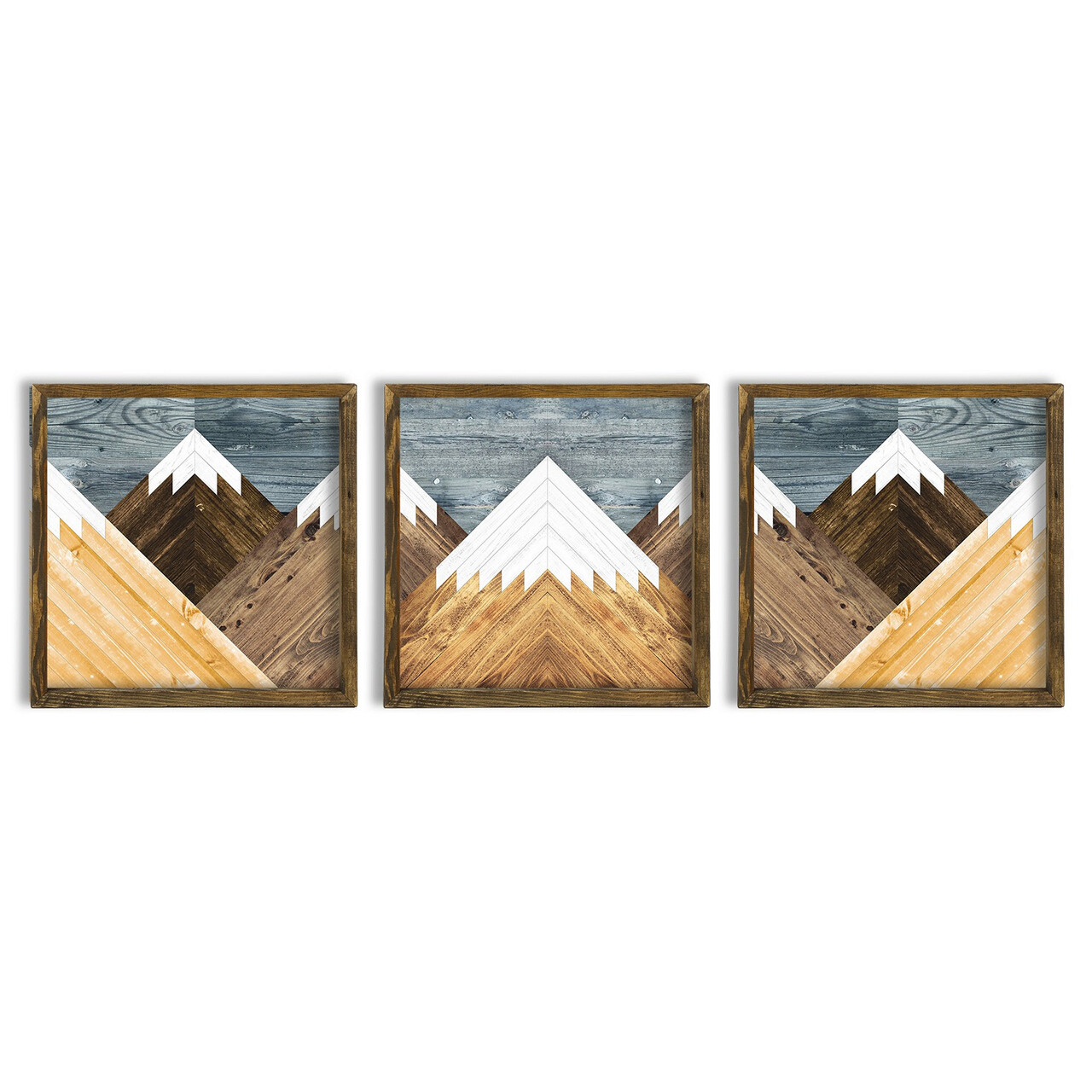 Set 3 tablouri decorative, TAH106, MDF, Lemn, Multicolor - 1 | YEO