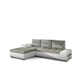 Coltar extensibil stanga 4 locuri ELTAP, Ov37, Ottavio, 275x180x85 cm, lemn/poliester, gri deschis/alb