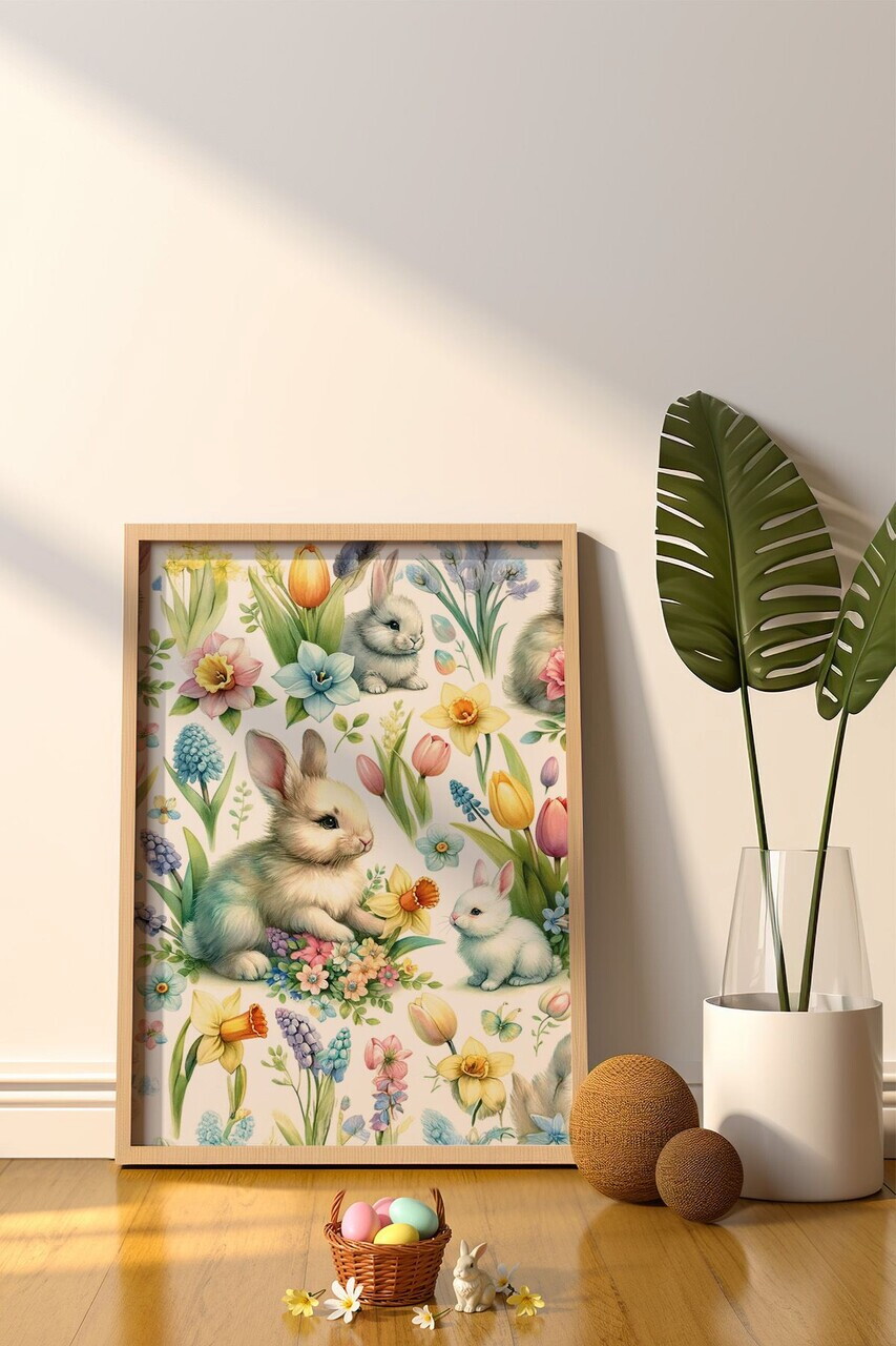 Tablou decorativ, Arteastermodel42-3348, MDF, Multicolor — imaginea 2