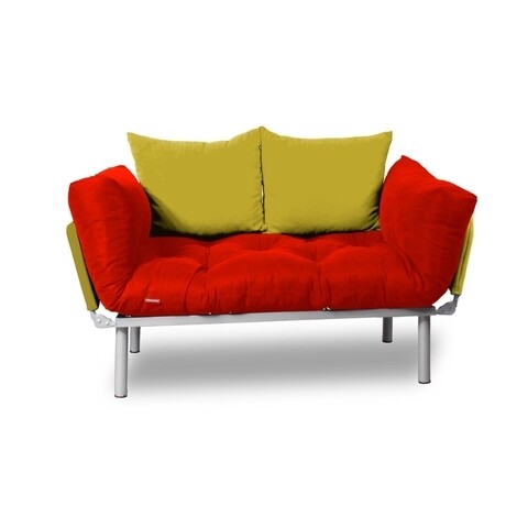 Canapea extensibila Gauge Concept, Red Yellow, 2 locuri, 190×70 cm, fier/poliester 190x70