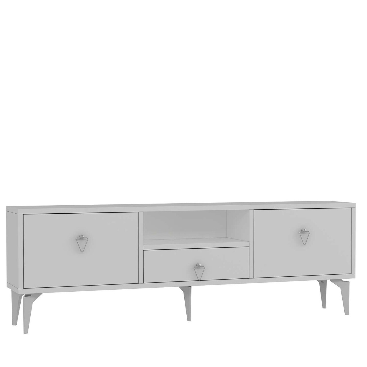Comoda TV, Hanah Home, 1302-DROP-1, 140x49x30 cm, PAL , Alb / Argintiu - view 4