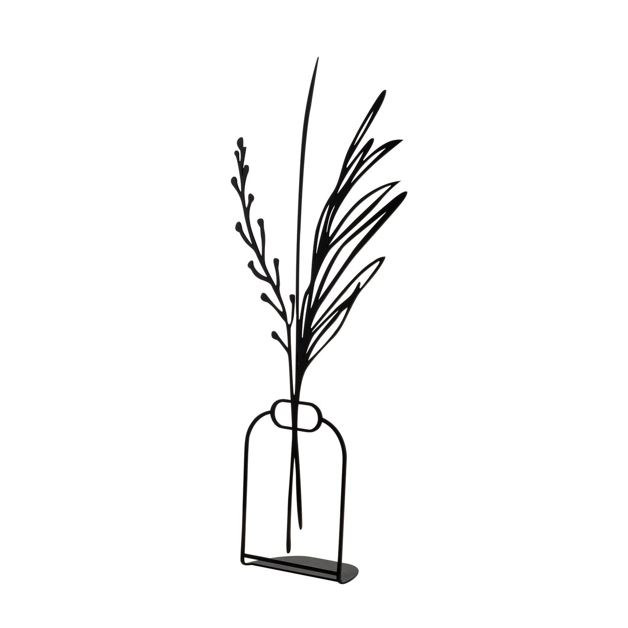 Decoratiune, Flowerpot, 15x44 cm, Metal, Negru - 2 | YEO