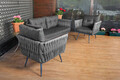 Set mobilier de gradina, Valovi, Violet, Metal, Gri