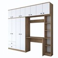 Set dormitor studiu, Rani, BA122, PAL, Nuc/Alb