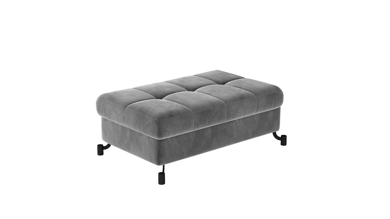 Set coltar extensibil stanga 3 locuri si taburet ELTAP, Lor_LP_11, Lorelle, 225x160x105 cm / 100x70x45 cm, lemn/poliester, gri deschis - view 3