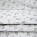 Lenjerie de pat King Size, EC Clover, Homla, 200x220 cm, 3 piese, bumbac, alb/verde