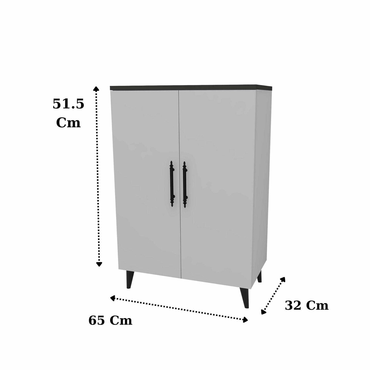 Dulap multifunctional, Hanah Home, 3 Raf 2 Kapak, 65x94.5x32 cm, Antracit/Alb — imaginea 5